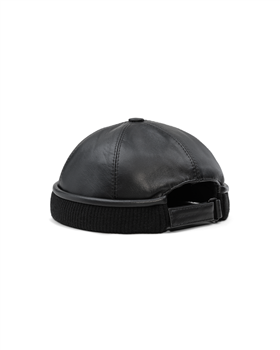 Leon - dockers winter hats, black men caps with genuine leather 2