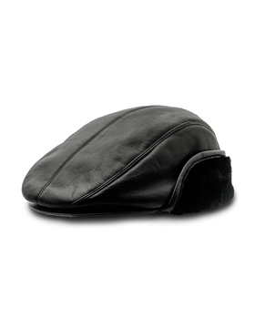 Windy Ed - men winter black caps, flat cap, ivy league with earflap 2