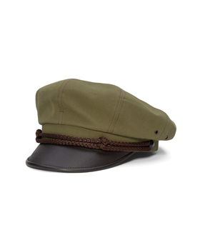 A vintage Harely style motorcycle hat made of cotton & genuine leather 2