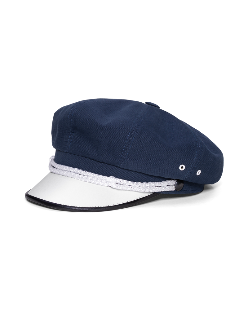 A vintage Harely style motorcycle hat made of cotton & genuine leather