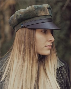 Harley style motorcycle hat made of weatherproof waxed cotton. 2