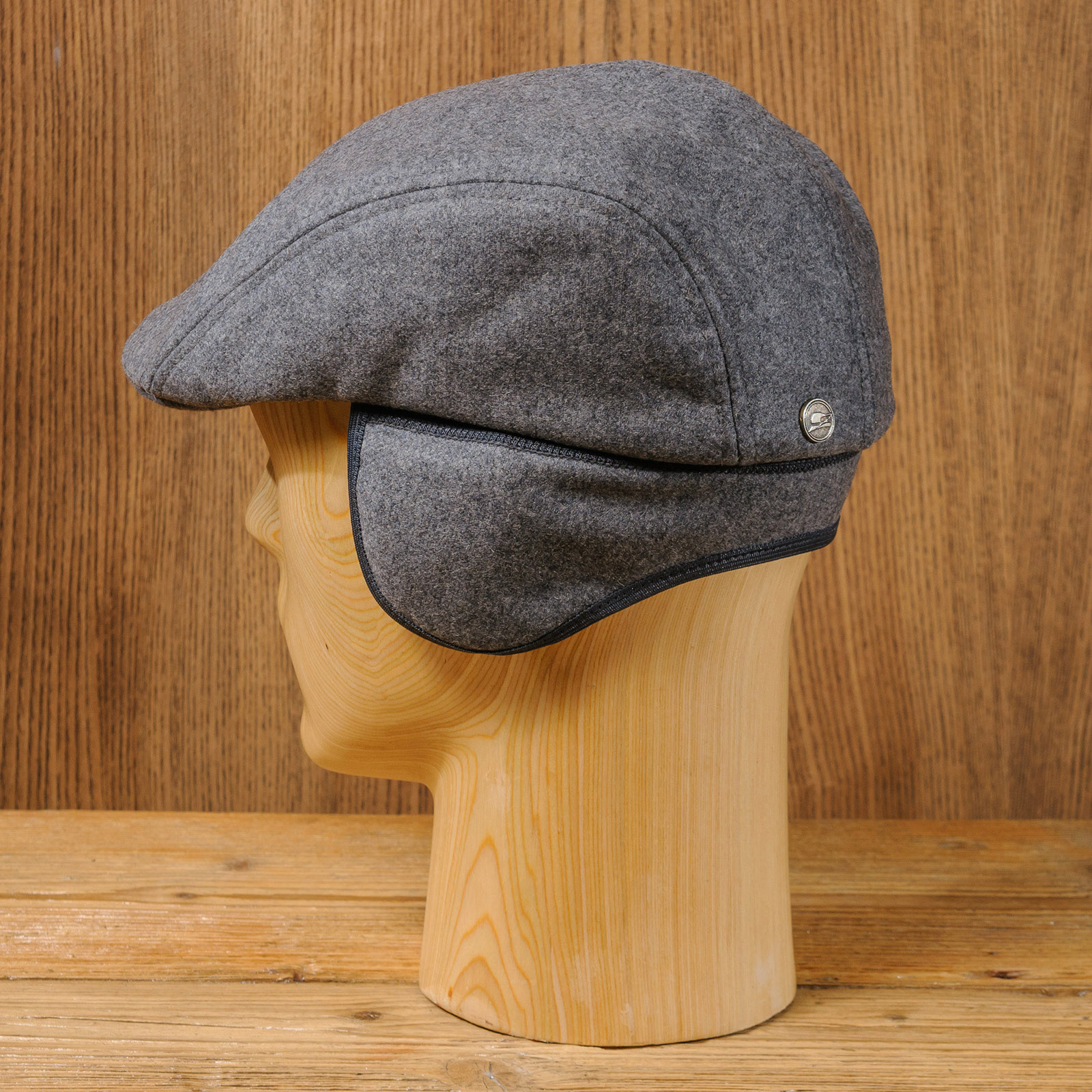 Wool flat cap with ear flaps Clearance