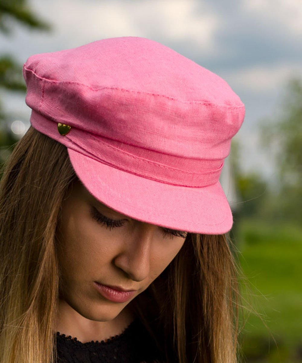 Swede pure 100% natural linen summer flat cap 5 panel crown newsboy